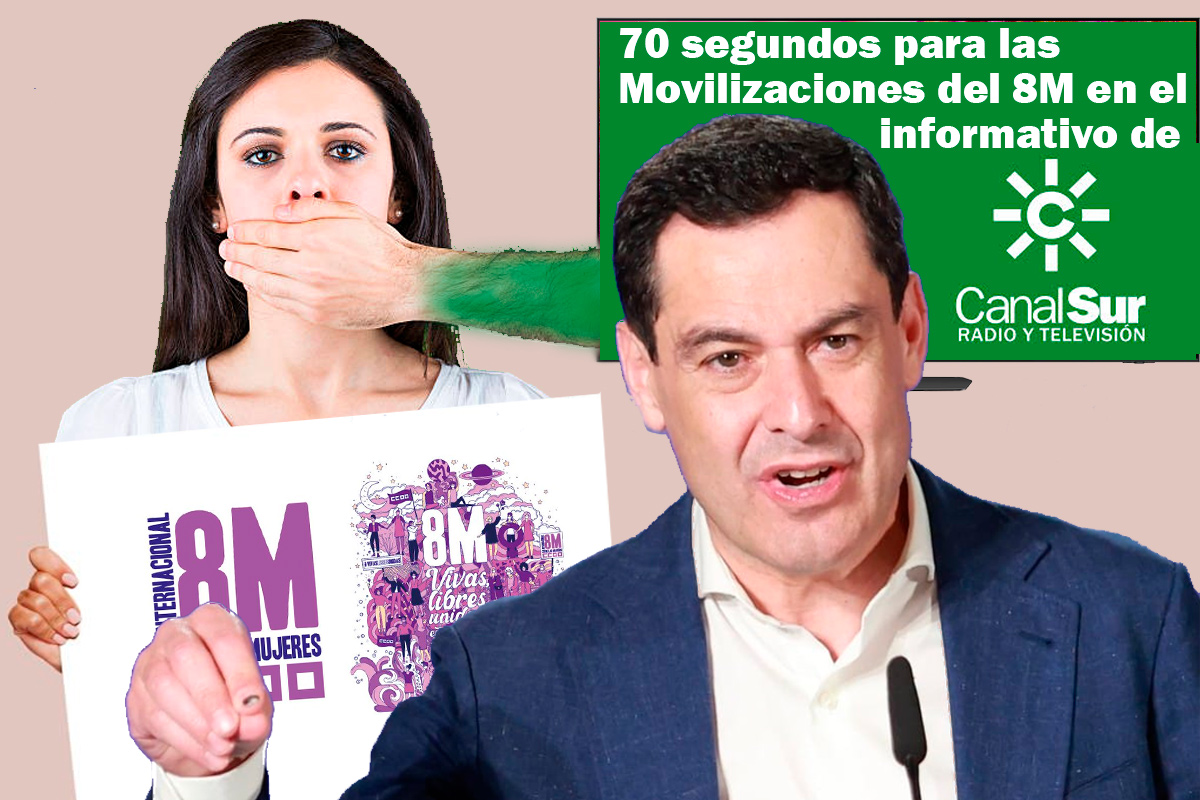 70 segundos para las Movilizaciones del 8M en el informativo de Canal Sur